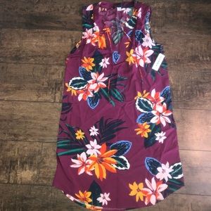 XS V Neck Raspberry Tropical Dress